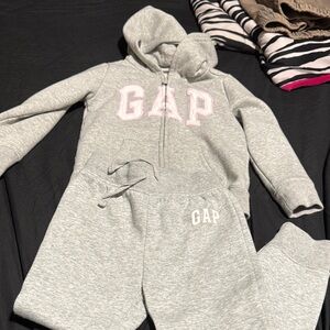 GAP Light Gray Tracksuit with Pink Logo